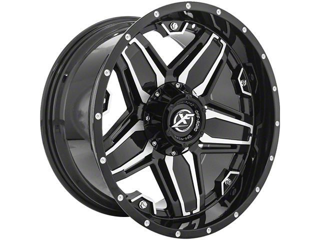 XF Offroad XF-223 Gloss Black Machined Wheel; 20x12 (05-10 Jeep Grand Cherokee WK)