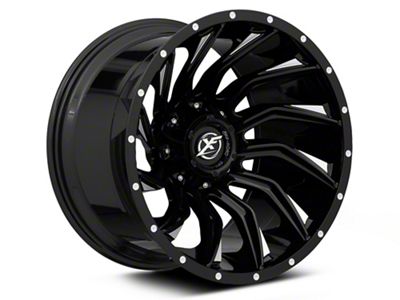 XF Offroad XF-224 Gloss Black Milled Wheel; 20x12; -44mm Offset (05-10 Jeep Grand Cherokee WK)