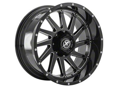 XF Offroad XF-216 Gloss Black Milled Wheel; 20x12; -44mm Offset (11-21 Jeep Grand Cherokee WK2)