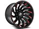 XF Offroad XF-224 Gloss Black Red Milled Wheel; 22x12 (11-21 Jeep Grand Cherokee WK2)
