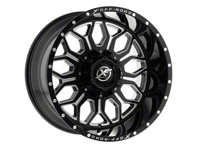 XF Offroad XF-227 Gloss Black Milled Wheel; 20x10; -24mm Offset (11-21 Jeep Grand Cherokee WK2)