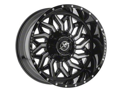 XF Offroad XF-228 Gloss Black Milled Wheel; 20x10; -12mm Offset (11-21 Jeep Grand Cherokee WK2)