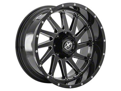 XF Offroad XF-216 Gloss Black Milled Wheel; 20x12 (22-24 Jeep Grand Cherokee WL)