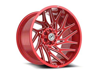 XF Offroad XF-229 Anodized Red and Milled Wheel; 22x10; -18mm Offset (11-21 Jeep Grand Cherokee WK2)