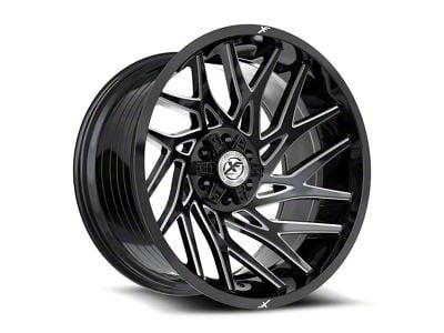 XF Offroad XF-229 Gloss Black and Milled Wheel; 20x10; -24mm Offset (05-10 Jeep Grand Cherokee WK)