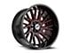 XF Offroad XF-230 Gloss Black and Red Machined Wheel; 20x10; -24mm Offset (05-10 Jeep Grand Cherokee WK)