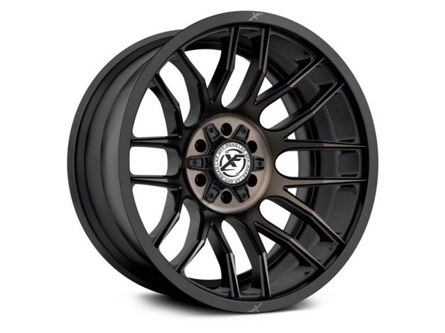 XF Offroad XF-232 Satin Black Machined with Bronze Double Dark Tint Wheel; 20x9 (22-24 Jeep Grand Cherokee WL)