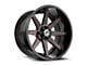 XF Offroad XF-236 Gloss Black and Red Milled Wheel; 20x10; -12mm Offset (99-04 Jeep Grand Cherokee WJ)