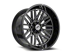 XF Offroad XF-240 Gloss Black and Milled Wheel; 17x9; 0mm Offset (99-04 Jeep Grand Cherokee WJ)