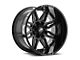 XF Offroad XF-204 Gloss Black and Milled Wheel; 24x14; -76mm Offset (18-24 Jeep Wrangler JL)