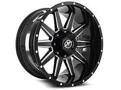 XF Offroad XF-219 Gloss Black and Milled Wheel; 17x9; 0mm Offset (07-18 Jeep Wrangler JK)