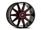 XF Offroad XF-219 Gloss Black and Red Milled Wheel; 17x9; 0mm Offset (18-24 Jeep Wrangler JL)