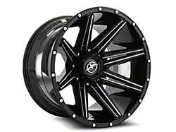 XF Offroad XF-220 Gloss Black and Milled Wheel; 18x9; 0mm Offset (76-86 Jeep CJ7)