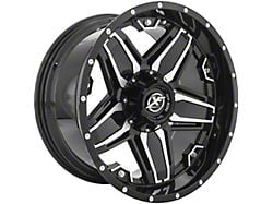 XF Offroad XF-223 Gloss Black Machined Wheel; 20x12; -44mm Offset (76-86 Jeep CJ5 & CJ7)