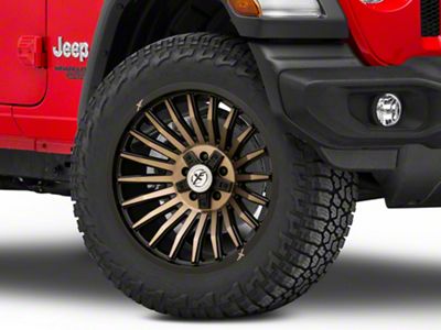 XF Offroad XF-231 Satin Black Machined with Bronze Double Dark Tint Wheel; 20x10; -24mm Offset (18-25 Jeep Wrangler JL)