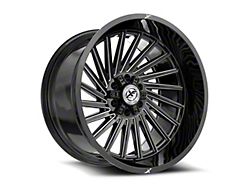 XF Offroad XF-239 Gloss Black and Milled Wheel; 20x10; -12mm Offset (07-18 Jeep Wrangler JK)