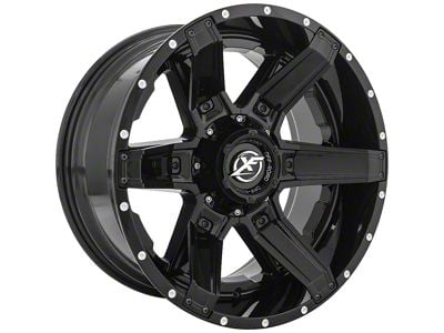 XF Offroad XF-214 Gloss Black with Gloss Black Inserts 6-Lug Wheel; 22x12; -44mm Offset (16-23 Tacoma)