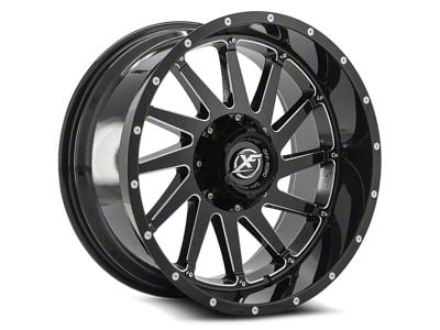 XF Offroad XF-216 Gloss Black and Milled 6-Lug Wheel; 22x12; -44mm Offset (24-25 Tacoma)