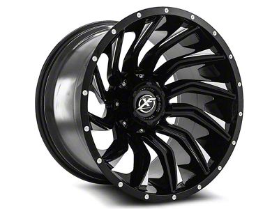 XF Offroad XF-224 Gloss Black Milled 6-Lug Wheel; 20x9; 12mm Offset (16-23 Tacoma)