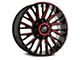 XF Offroad XF-226 Gloss Black Red Milled 6-Lug Wheel; 20x9; 0mm Offset (16-23 Tacoma)