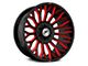 XF Offroad XF-237 Gloss Black with Red Windows 6-Lug Wheel; 20x10; -12mm Offset (16-23 Tacoma)