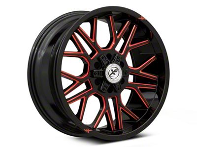 XF Offroad XF-235 Gloss Black Red Milled 6-Lug Wheel; 20x10; -12mm Offset (17-24 Titan)