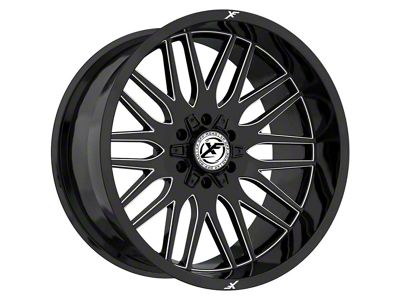 XF Offroad XF-240 Gloss Black Milled 6-Lug Wheel; 20x9; 12mm Offset (17-24 Titan)