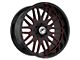 XF Offroad XF-240 Gloss Black Red Milled 6-Lug Wheel; 20x9; 12mm Offset (17-24 Titan)