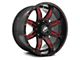 XF Offroad XF-215 Gloss Black Red Milled 6-Lug Wheel; 20x10; -12mm Offset (16-24 Titan XD)