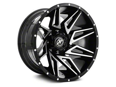 XF Offroad XF-218 Gloss Black Machined 6-Lug Wheel; 20x12; -44mm Offset (16-24 Titan XD)