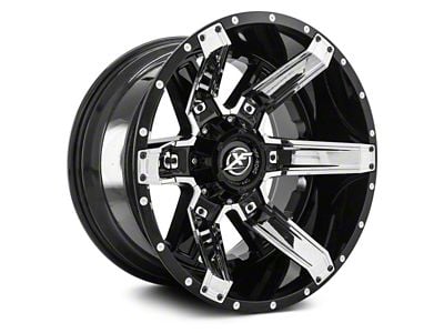 XF Offroad XF-214 Gloss Black with Chrome Inserts 5-Lug Wheel; 20x12; -44mm Offset (07-13 Tundra)