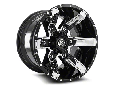 XF Offroad XF-214 Gloss Black with Chrome Inserts 5-Lug Wheel; 20x9; 12mm Offset (07-13 Tundra)