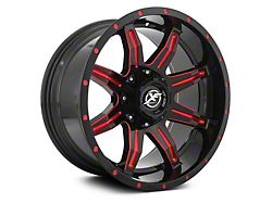 XF Offroad XF-215 Gloss Black Red Milled 5-Lug Wheel; 20x10; -24mm Offset (07-13 Tundra)