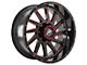 XF Offroad XF-216 Gloss Black Red Milled 6-Lug Wheel; 20x9; 12mm Offset (22-24 Tundra)