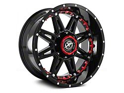 XF Offroad XF-217 Gloss Black with Red Inserts 5-Lug Wheel; 20x10; -24mm Offset (07-13 Tundra)
