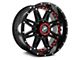 XF Offroad XF-217 Gloss Black with Red Inserts 5-Lug Wheel; 20x10; -24mm Offset (07-13 Tundra)