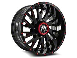 XF Offroad XF-221 Gloss Black and Red Milled 5-Lug Wheel; 20x10; -24mm Offset (07-13 Tundra)