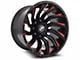 XF Offroad XF-224 Gloss Black Red Milled 6-Lug Wheel; 20x10; -12mm Offset (22-24 Tundra)