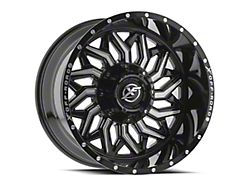 XF Offroad XF-228 Gloss Black and Milled 5-Lug Wheel; 20x9; -12mm Offset (07-13 Tundra)