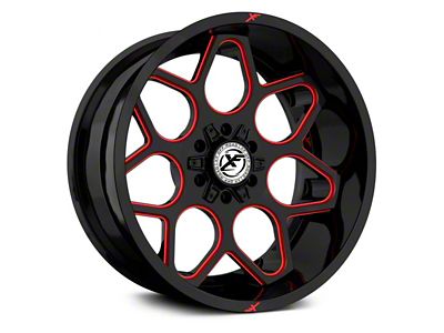 XF Offroad XF-233 Gloss Black Red Milled 6-Lug Wheel; 20x10; -12mm Offset (22-24 Tundra)