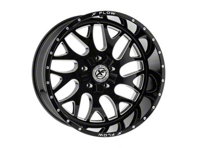 XFX Flow XFX-301 Gloss Black and Milled 6-Lug Wheel; 20x10; -24mm Offset (10-24 4Runner)