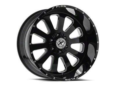 XFX Flow XFX-302 Gloss Black and Milled 6-Lug Wheel; 17x10; 12mm Offset (22-24 Bronco Raptor)