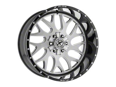 XFX Flow XFX-301 Brushed and Milled with Black Lip Wheel; 26x12; -44mm Offset (20-24 Jeep Gladiator JT)