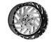 XFX Flow XFX-304 Brushed and Milled with Black Lip Wheel; 24x12; -44mm Offset (20-24 Jeep Gladiator JT)