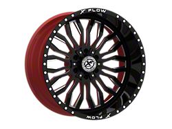 XFX Flow XFX-305 Gloss Black and Milled with Red Inner Wheel; 24x12; -44mm Offset (05-10 Jeep Grand Cherokee WK)