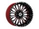 XFX Flow XFX-305 Gloss Black and Milled with Red Inner Wheel; 24x12; -44mm Offset (05-10 Jeep Grand Cherokee WK)