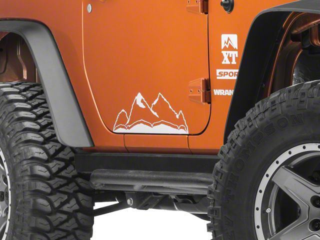 SEC10 Large Mountain Graphic; Silver (66-24 Jeep CJ5, CJ7, Wrangler YJ, TJ, JK & JL)