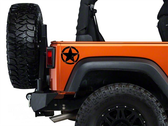 SEC10 Small On The Move Stars; Gloss Black; Pair (66-24 Jeep CJ5, CJ7, Wrangler YJ, TJ, JK & JL)