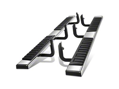 6.75-Inch Wide Flat Running Boards; Chrome (04-24 Titan Crew Cab)