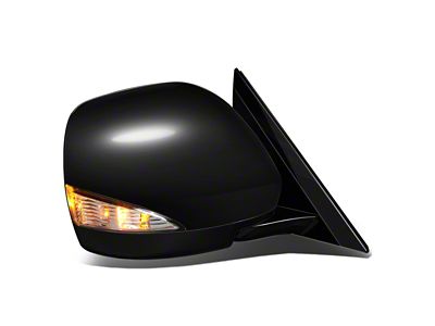 Powered Heated Power Folding Mirror with Turn Signal; Passenger Side; Textured Black (17-24 Titan)